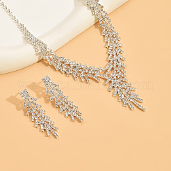 Ensembles de colliers et boucles d'oreilles à chaîne en alliage de strass en forme de flocon de neige&nbsp;FS-WGB2E3F-01