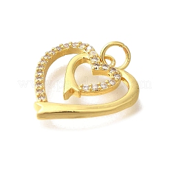 Латунные микропаве прозрачные подвески с фианитом&nbsp;KK-M297-22G