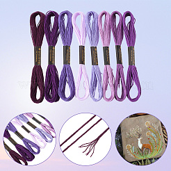 8 моток 8 цвета 6-слойная полиэфирная мулине для вышивания OCOR-CY0002-09E