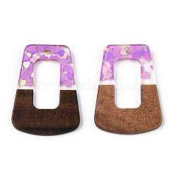 Подвески из прозрачной смолы и ореха&nbsp;RESI-N039-65A