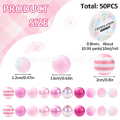 50шт 10 стиля акриловые бусины&nbsp;MACR-YW0003-78