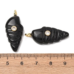 Geschnitzte Anhänger aus natürlichem Obsidian&nbsp;G-H357-04G-07