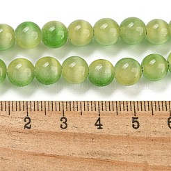 キャッツアイビーズ連売り  ラウンド  ライムグリーン  8mm  穴：0.8~0.9mm  約50個/連  14.29''~14.69''（36.3~37.3センチメートル）&nbsp;G-K378-A08-01