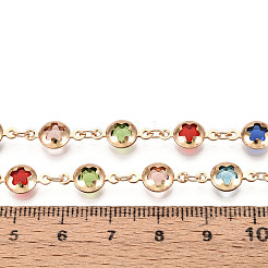 Латунный плоский круглый браслет ручной работы со звездообразными звеньями CHC-N024-08KCG