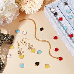 100шт 5 цвета сплава эмаль подвески ENAM-SC0005-32