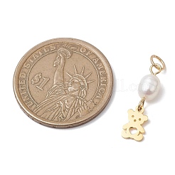 Натуральный культивированный пресноводный жемчуг рис с подвесками из нержавеющей стали 304&nbsp;PALLOY-JF04791