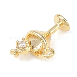 Латунные микропаве прозрачные кубические циркониевые подвески&nbsp;KK-G545-16G