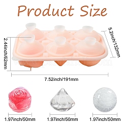 Moules en silicone en forme de boule de diamant rose&nbsp;ST-CJ0043-089