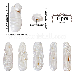 6 шт. бусины из натурального жемчуга Кеши&nbsp;PEAR-SC0001-25