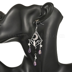 Pendientes colgantes de acero inoxidable y vidrio para Halloween&nbsp;EJEW-TA00833
