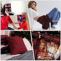 2 м поликоттоновая ткань с узором тартан&nbsp;AJEW-DC0003-37