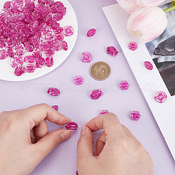 Прозрачные акриловые бусины цвета фуксии TACR-AR0001-28