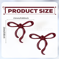 1 пара серег-гвоздиков с бантиками из эмалевого сплава для женщин&nbsp;EJEW-LP0003-82