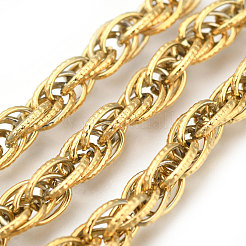 Ионное покрытие (ip) 304 нержавеющая сталь веревка цепочка браслеты BJEW-P235-18G