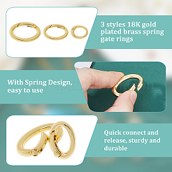 15 шт. 3 стиля стойки с покрытием из латуни пружинные затворные кольца KK-HS0001-67