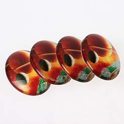 Sternenhimmel bedruckten Glas ovale Cabochons&nbsp;GGLA-N003-18x25-D