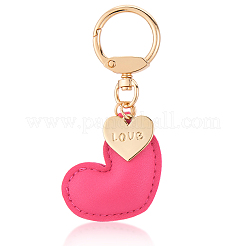 1шт брелок в форме сердца из искусственной кожи&nbsp;KEYC-CL0001-14E