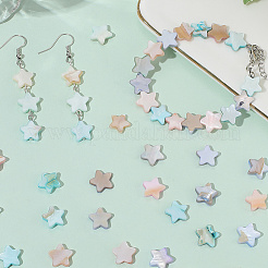 2 нити бусин-ракушек натурального цвета макарон SHEL-SC0001-88A