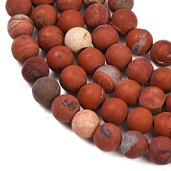 Нити бусин из натуральной матовой красной яшмы&nbsp;G-C270-M01-8mm