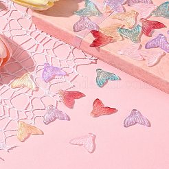 24 шт. 6 цвета прозрачные стеклянные подвески с распылительной росписью GLAA-FS0001-90