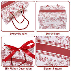 Geschenktaschen aus Papier mit Blumendruck&nbsp;ABAG-WH0044-82D