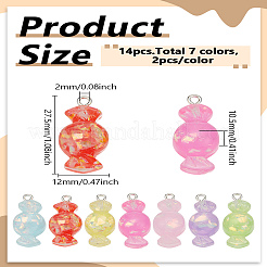 14 шт. подвески из карамельной смолы 7 цветов&nbsp;RESI-LP0001-42