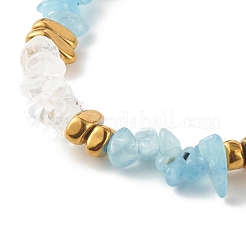 Эластичные браслеты с бусинами из натуральных смешанных драгоценных камней&nbsp;BJEW-JB06332