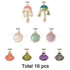 16шт 9 стиля подвески из сплава с эмалью&nbsp;ENAM-FP0002-66