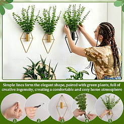 8 vase mural en fer en forme de losange&nbsp;AJEW-DR0002-97