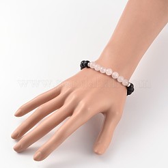 Браслеты-стрейч из натурального камня лавы BJEW-JB02184