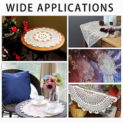 Хлопковые плетеные полые цветочные салфетки AJEW-WH0368-06