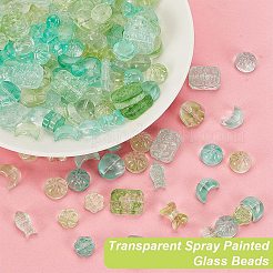160шт 16 стиля прозрачные стеклянные бусины GLAA-GA0002-02