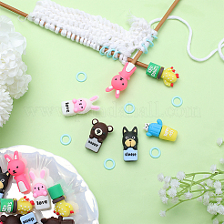 18шт. силиконовый стопор для спиц в виде кактуса в стиле анимал AJEW-SC0002-35