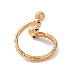 Anillo de dedo de bola redonda triple de rhinestone de cristal&nbsp;RJEW-D120-17B-G