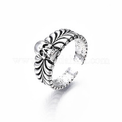 Anello del polsino aperto della lega del cranio di Halloween per le donne degli uomini&nbsp;RJEW-T009-43AS