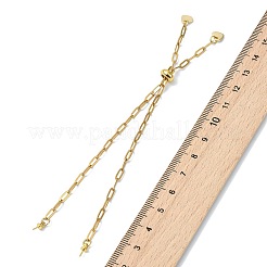 Verstellbare Armbandherstellung mit Schiebeverschluss aus Büroklammerkette aus Edelstahl 304&nbsp;AJEW-JB01623-02