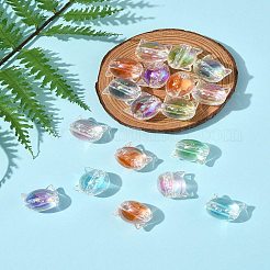 32шт УФ-покрытие Радужные переливающиеся акриловые бусины OACR-FS0002-16