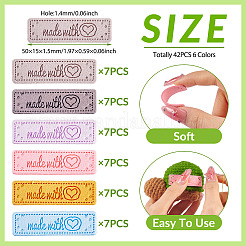 42 шт. 6-х цветные этикетки из микрофибры DIY-TA0012-18