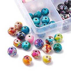 100шт 10 цвета синтетические бирюзовые бусины G-FS0005-71