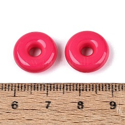 アクリルビーズ  不透明な  サクランボ色  ドーナツ  14x5mm  穴：3.5mm  約793個/500g&nbsp;MACR-L010-05C-03