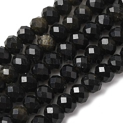 Natürliche goldenen Glanz Obsidian Perlen Stränge&nbsp;G-B179-A06-6x8mm