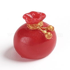 樹脂ディスプレイ装飾  クリスマスのために  ギフトバッグ  レッド  18x18x15mm&nbsp;RESI-WH0008-28S