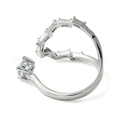 Кольцо из латуни с микропаве из кубического циркония&nbsp;RJEW-Z033-01P