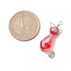 ガラスチャーム  プラチナ銅線付き  猫  ミックスカラー  30x21.5x9.5mm  穴：2.5mm&nbsp;PALLOY-JF02989