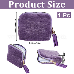 Schmuckbeutel aus Samt mit Reißverschluss und Quaste&nbsp;ABAG-WH20009-32B