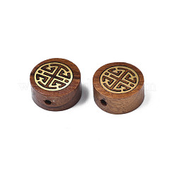 Perles en bois naturel non teintées&nbsp;WOOD-N013-025