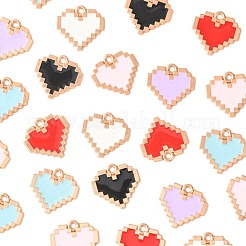 48шт 6 цвета сплава эмалевые подвески&nbsp;ENAM-FS0003-60