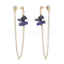 Boucles d'oreilles pendantes en perles de lapis-lazuli naturel pour femme&nbsp;EJEW-TA00028-05