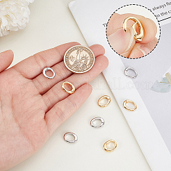 12 шт. 2-х цветные овальные латунные застежки с пружинным затвором KK-GA0002-16