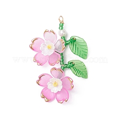 Подвески-цветы из стеклянных бусинок&nbsp;PALLOY-MZ00989